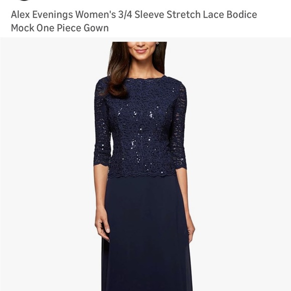 Alex Evenings Dresses & Skirts - Alex Evenings Midnight Lace Gown